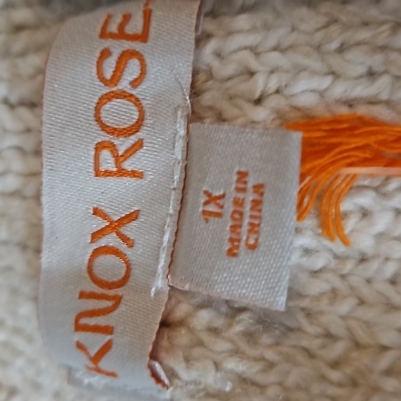 Knox Rose Cable Knit Sweater sz 1X Cream NWT - Picture 10 of 11